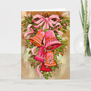 Vintage Christmas bells greeting card