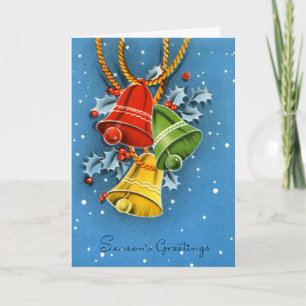 Vintage Christmas Bells Holiday Card