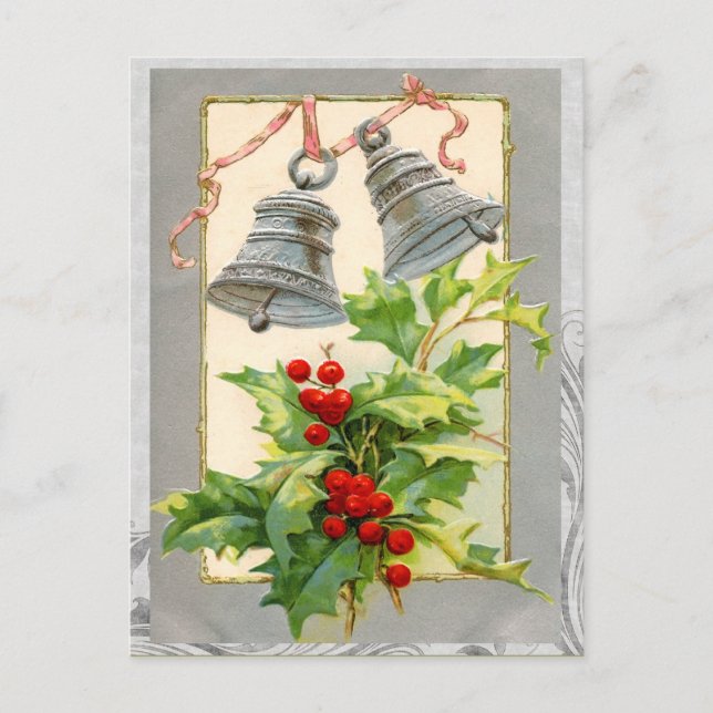 Vintage Christmas Bells Postcard (Front)