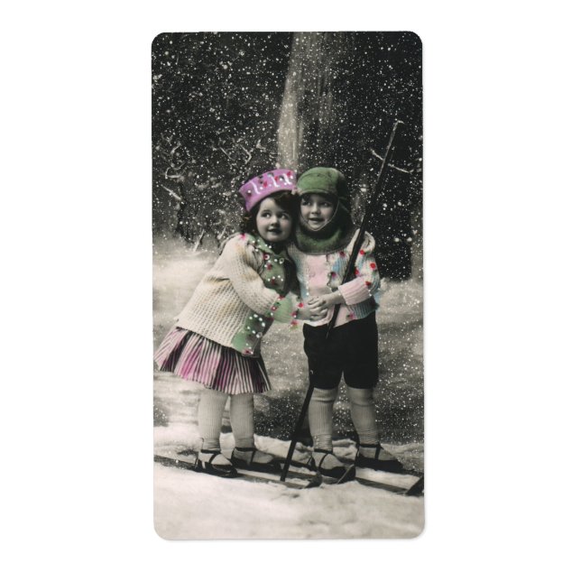 Vintage Christmas, Best Friends on Skis (Front)
