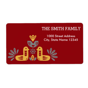 Vintage Christmas Bird Pattern Holiday