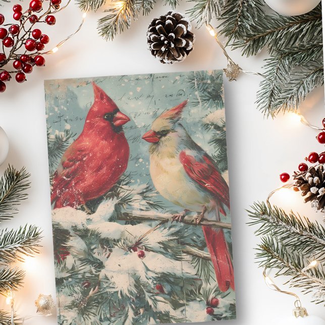 Vintage Christmas Bird Red Cardinal  Tissue Paper (Creator Uploaded)