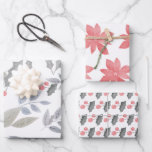 Vintage Christmas Botanical Wrapping Paper Sheet<br><div class="desc">Featuring 3 unique hand-painted holiday botanicals.</div>