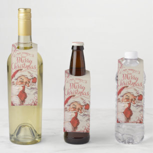 Vintage Christmas  Bottle Tag