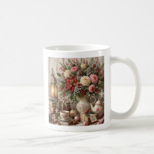 vintage christmas bouquet mug