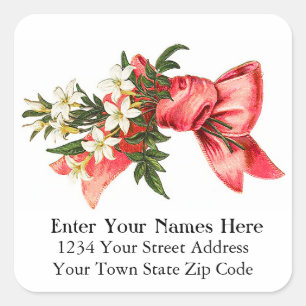 Vintage Christmas Bouquet Return Address Label