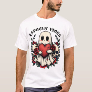 Vintage Christmas Bow,Funny Halloween Ghost T-Shirt