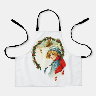Vintage Christmas Boy Apron