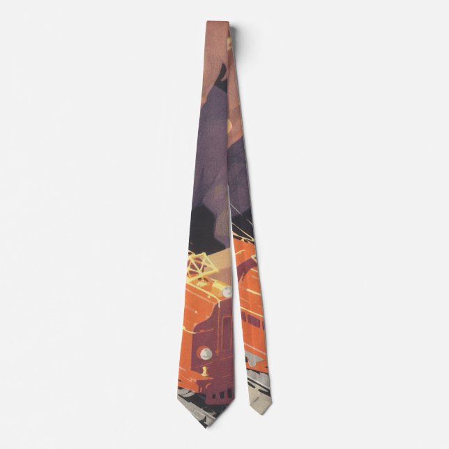 Vintage Christmas, Boy Playing with Toys Trains Tie (Front)