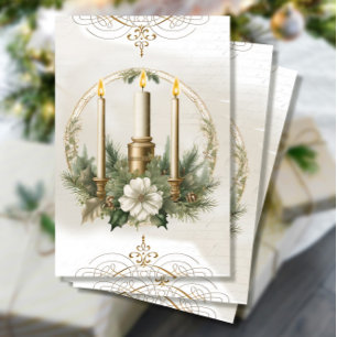 Vintage Christmas Candle Floral Ephemera Decoupage Tissue Paper