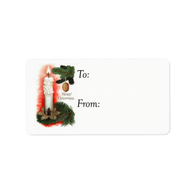 Vintage Christmas Candle Gift Tag (Front)