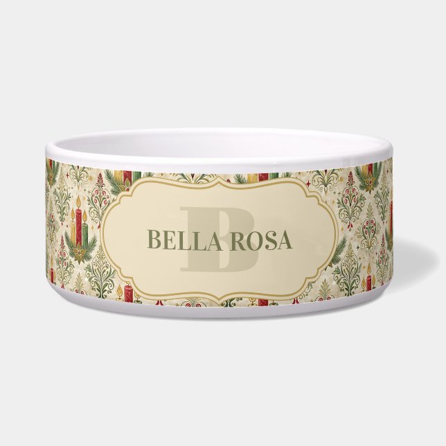 Vintage Christmas Candles & Ornaments Monogram Pet (Front)