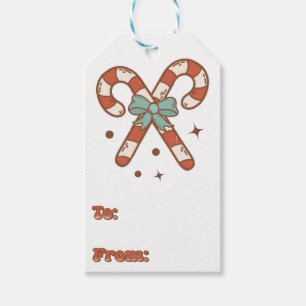 Vintage Christmas Candy Cane Gift Tags