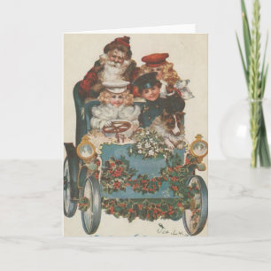 Vintage Christmas Car Holiday Card