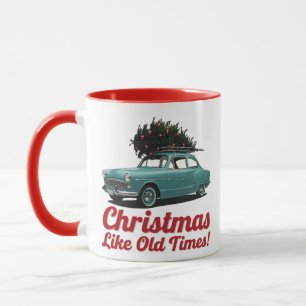 Vintage Christmas Car – Old Times Holiday Mug