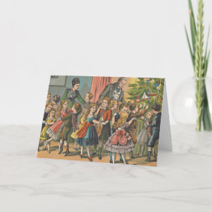 Vintage Christmas Card Christmas party dance