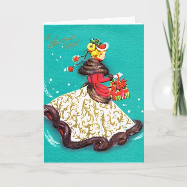 Vintage Christmas Card - Gibson Girl (Front)