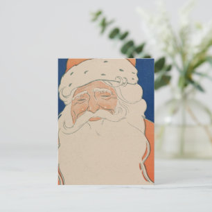 Vintage Christmas Card   Happy Santa