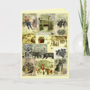 Vintage Christmas Card Images Collage