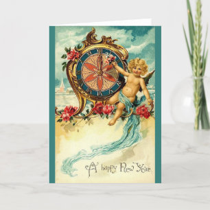 Vintage Christmas Card   New year Card