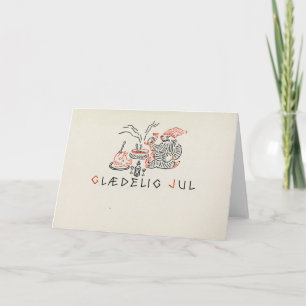 Vintage Christmas Card Norway   Glædelig Jul