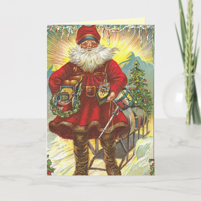 Vintage Christmas Card Santa (Front)