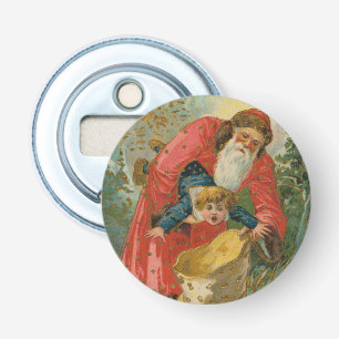 Vintage Christmas Card, Santa Claus, Naughty Child Bottle Opener