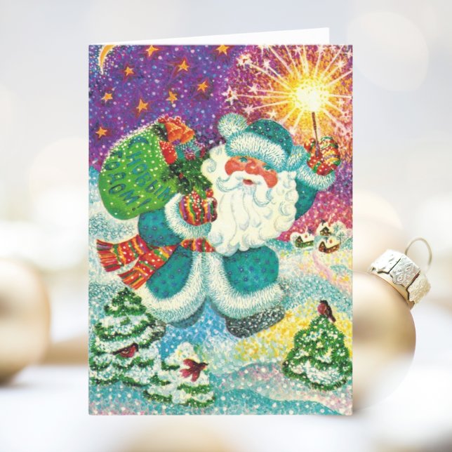 Vintage Christmas Card | Santa In the Snow bright (Vintage Christmas Card | Santa In the Snow bright
)