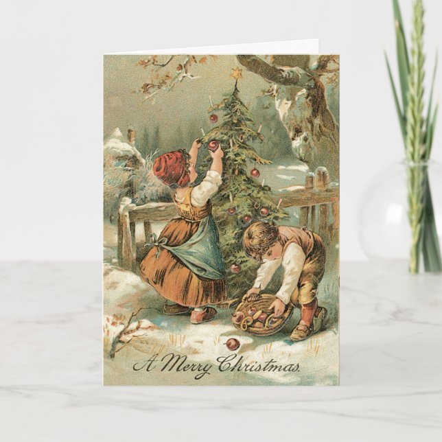 Vintage Christmas Card - Very sweet card (Front)