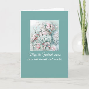 Vintage Christmas Card with Child Portrait