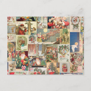 Vintage Christmas Cards Holiday Pattern