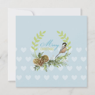Vintage Christmas cards pine cones bird hearts