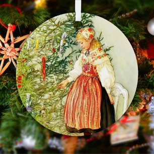 Vintage Christmas Carl Larsson Swedish Metal Tree Decoration
