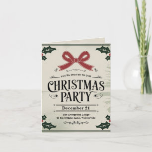 Vintage Christmas Carol-Themed Party Invitation