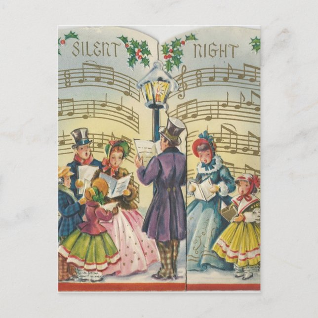 Vintage Christmas Carolers Card (Front)