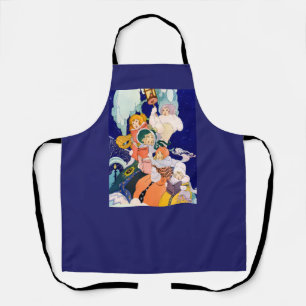 Vintage Christmas Carolers Under the Stars  Apron