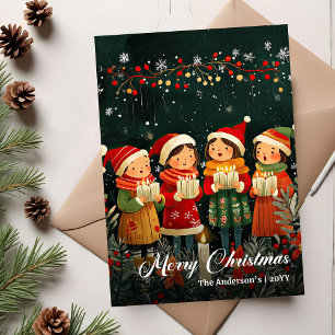 Vintage Christmas Carols Classic Greeting Card