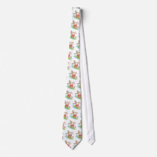 Vintage Christmas Cartoon Surfing Santa Claus Tie