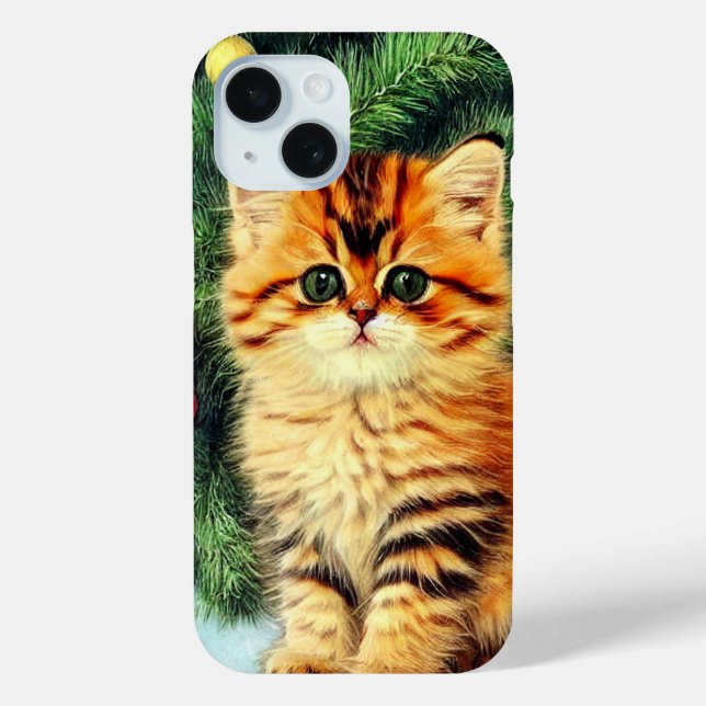 Vintage Christmas Cat Case-Mate iPhone Case (Back)