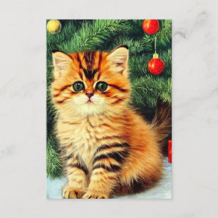 Vintage Christmas Cat Enclosure Card
