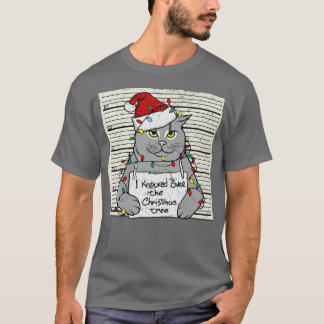 Vintage Christmas Cat Festive Retro TShirt