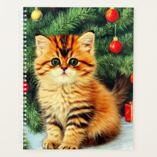 Vintage Christmas Cat Planner
