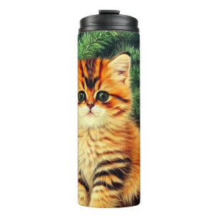 Vintage Christmas Cat Thermal Tumbler
