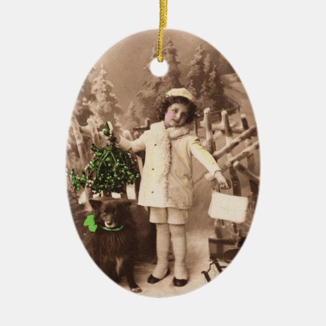 Vintage Christmas Ceramic Tree Decoration (Front)