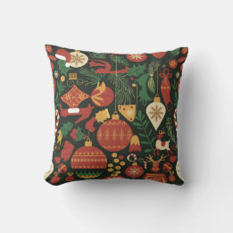 Vintage Christmas Cheer Pattern  Cushion