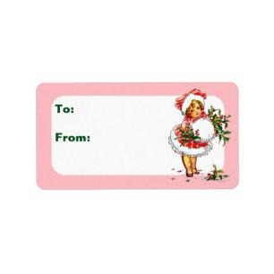 Vintage Christmas Child Label