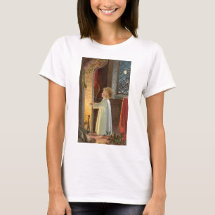 Vintage Christmas, Child Warming by the Fireplace T-Shirt