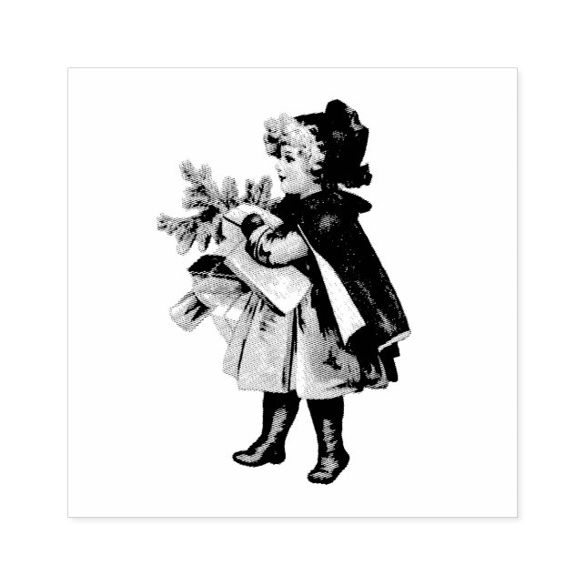 VINTAGE "CHRISTMAS CHILD" WOOD ART STAMP (Imprint)