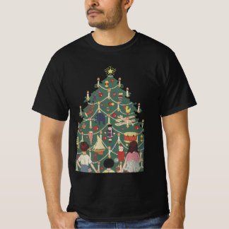 Vintage Christmas Children Around a Decorated Tree T-Shirt