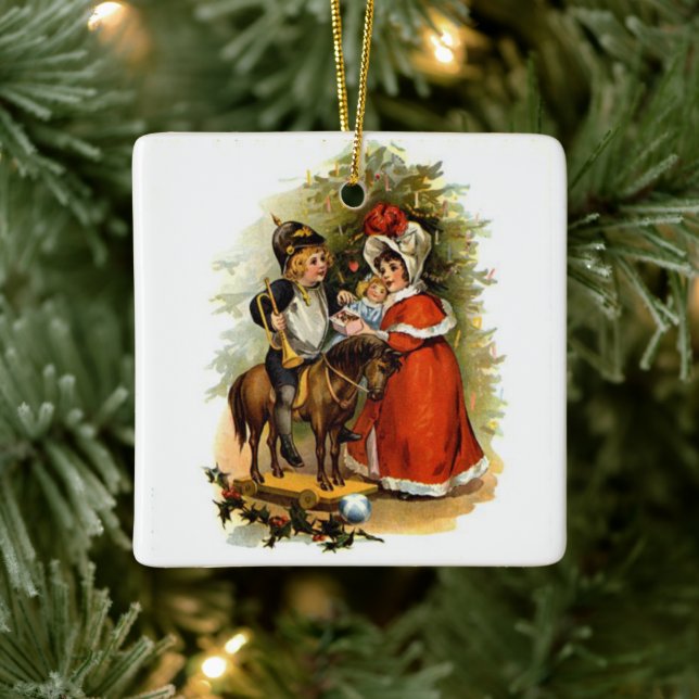 Vintage Christmas Children Ceramic Ornament (Tree)